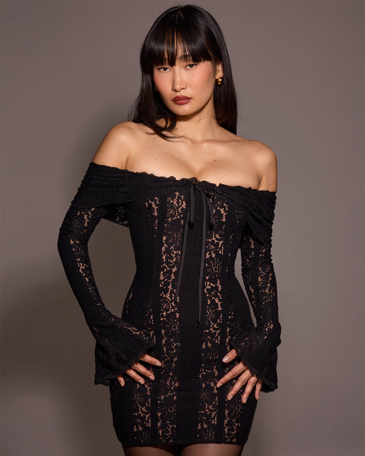 Rosalie Off-Shoulder Lace Mini Dress