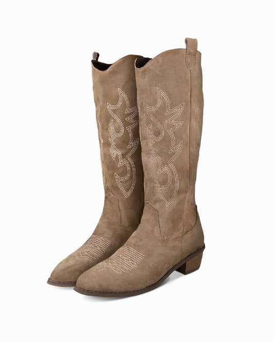 Ryder Embroidered Knee-High Boots