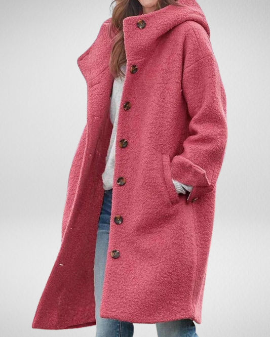 Women’s Long Hooded Coat – Elegant & Lightweight