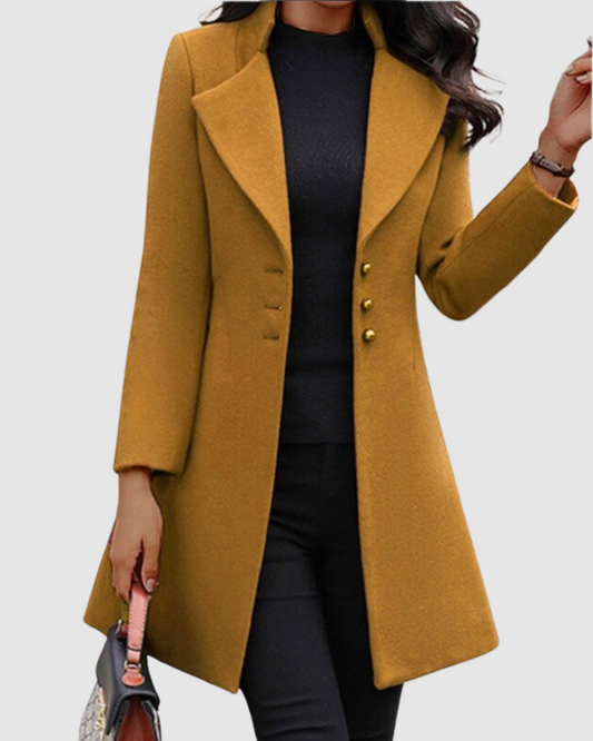 Women’s Coat – Wool Blend – Elegant Tailored Fit