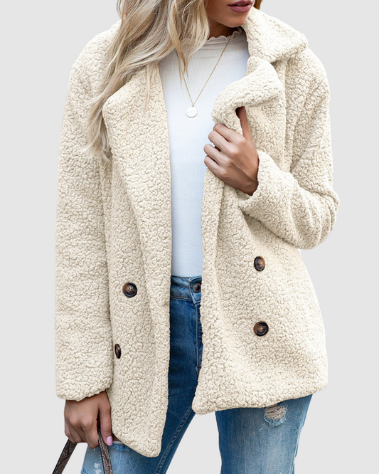 Women’s Coat – Teddy Texture – Warm Autumn/Winter Style
