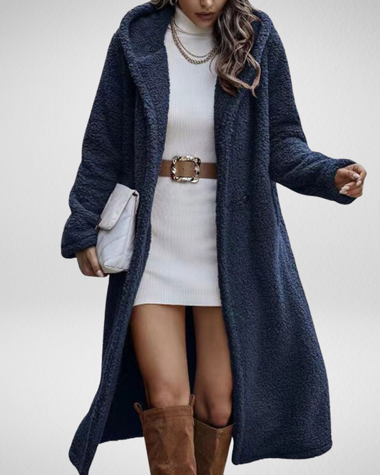 Women’s Teddy Coat – Long & Warm – Plush Fleece