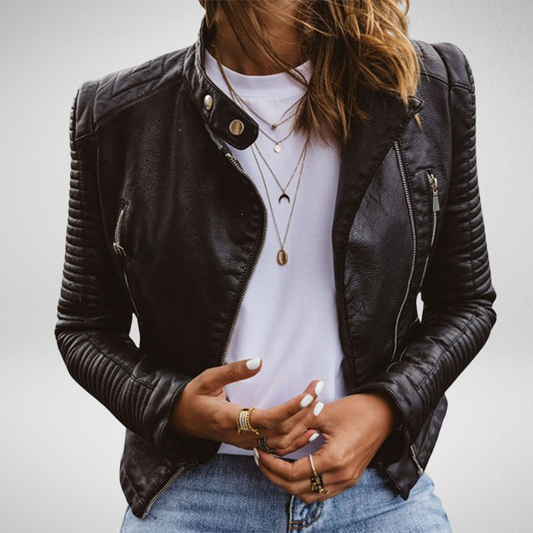 Women’s Faux Leather Biker Jacket – Timeless Edge