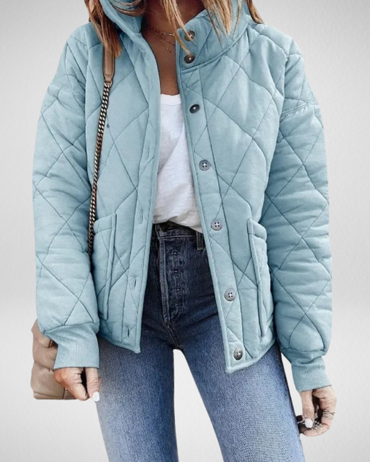 Women’s Quilted Bomber Jacket – Casual Warmth & Style