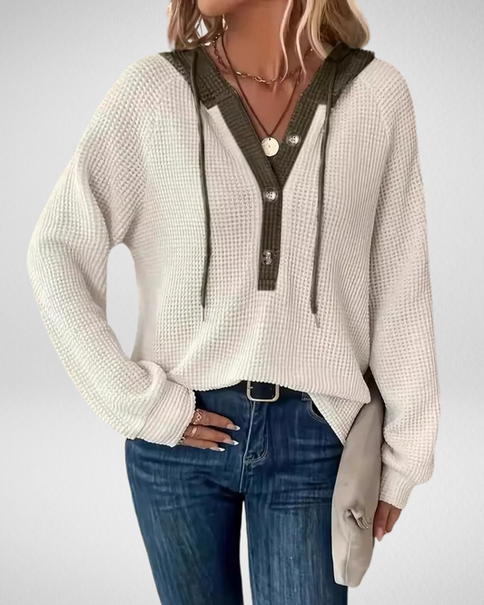 Women’s Winter Hoodie Sweatshirt – Relaxed Fit with Contrast Hood