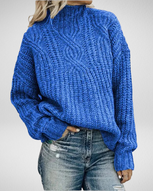 Women’s Knitted Pullover – Comfortable & Warm - Turtleneck
