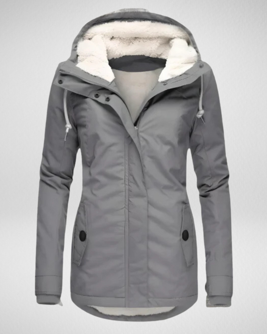 Women’s Fleece-Lined Parka Coat – Warm & Functional